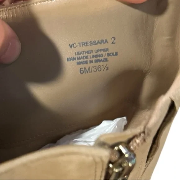 Vince Camuto VC-Tressara 2 Taupe Suede Knee High Cut-Out Heel Boots Size 6M/36.5 - Picture 7 of 7